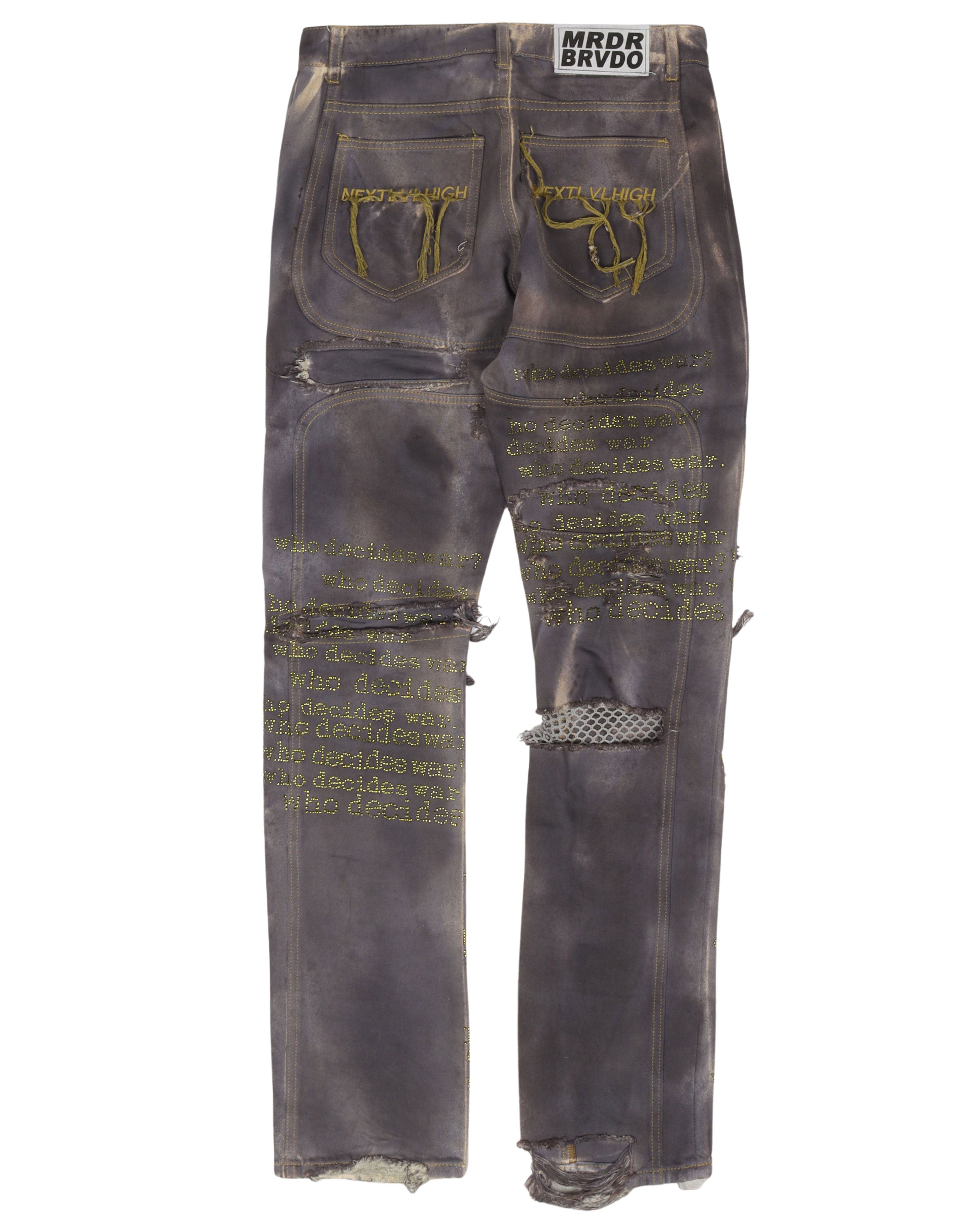 Who Decides War Gold Embroidery Jeans