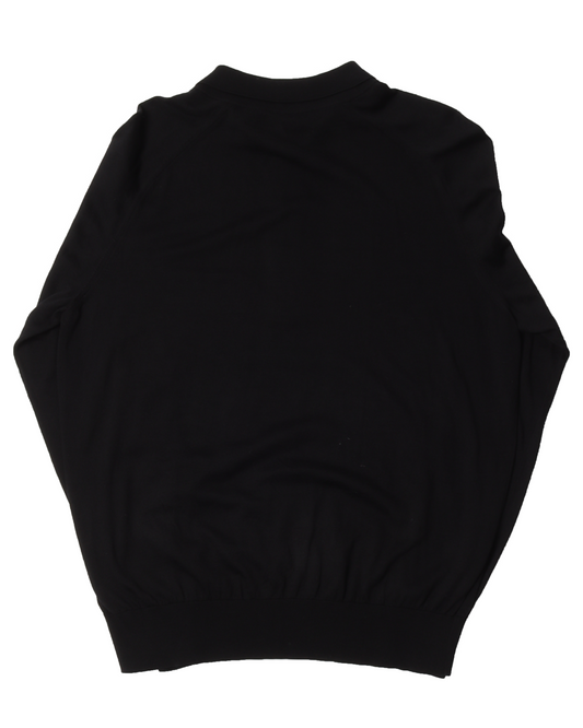 Silk Long Sleeve Polo Shirt