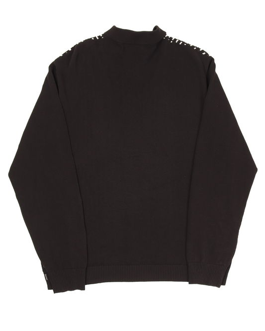 Dashes Zip Up Knit Polo