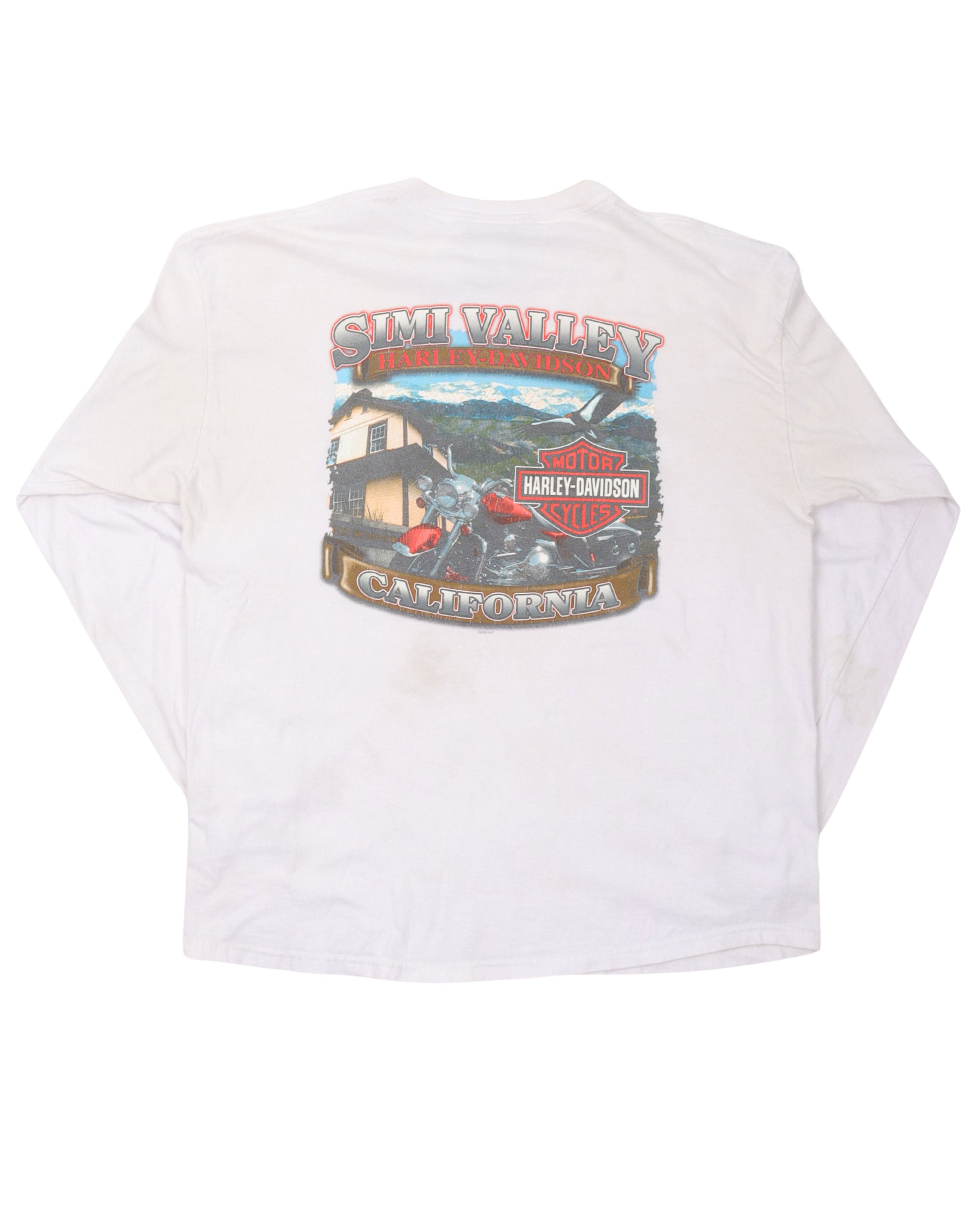 Harley Davidson Flames Long Sleeve T-Shirt