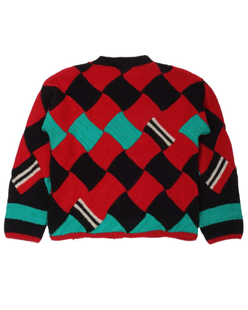 Multicolor Knit 1990s Sweater