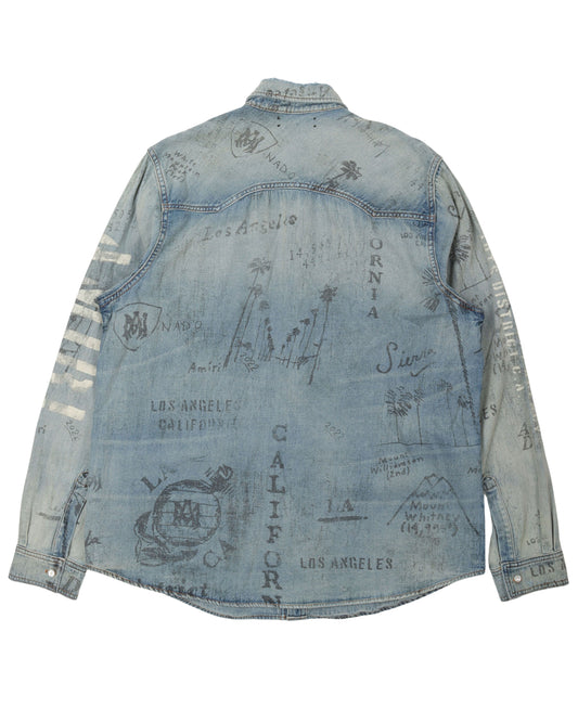 Arts District Denim Stencil Shirt