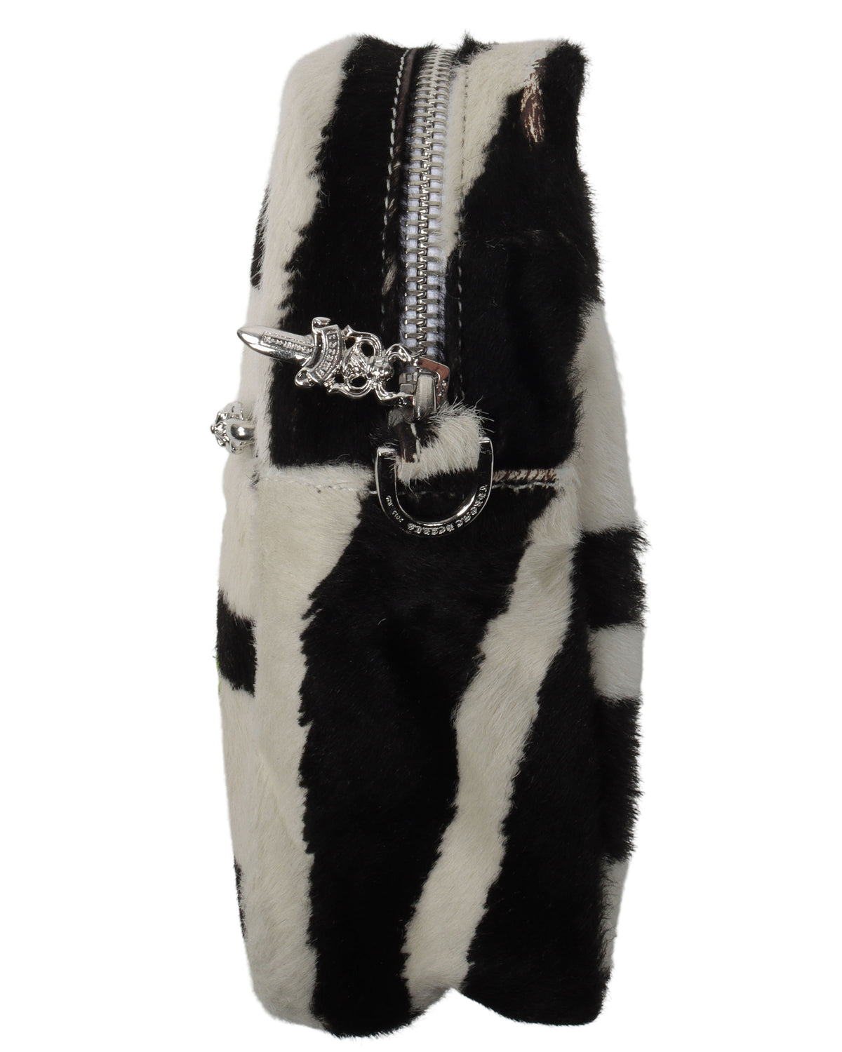 Zebra Phone Pouch Bag With Green Crosses