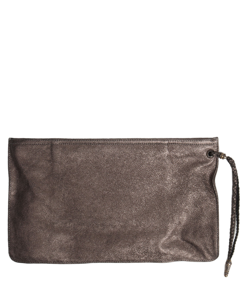 Glitter Leather Pouch Bag