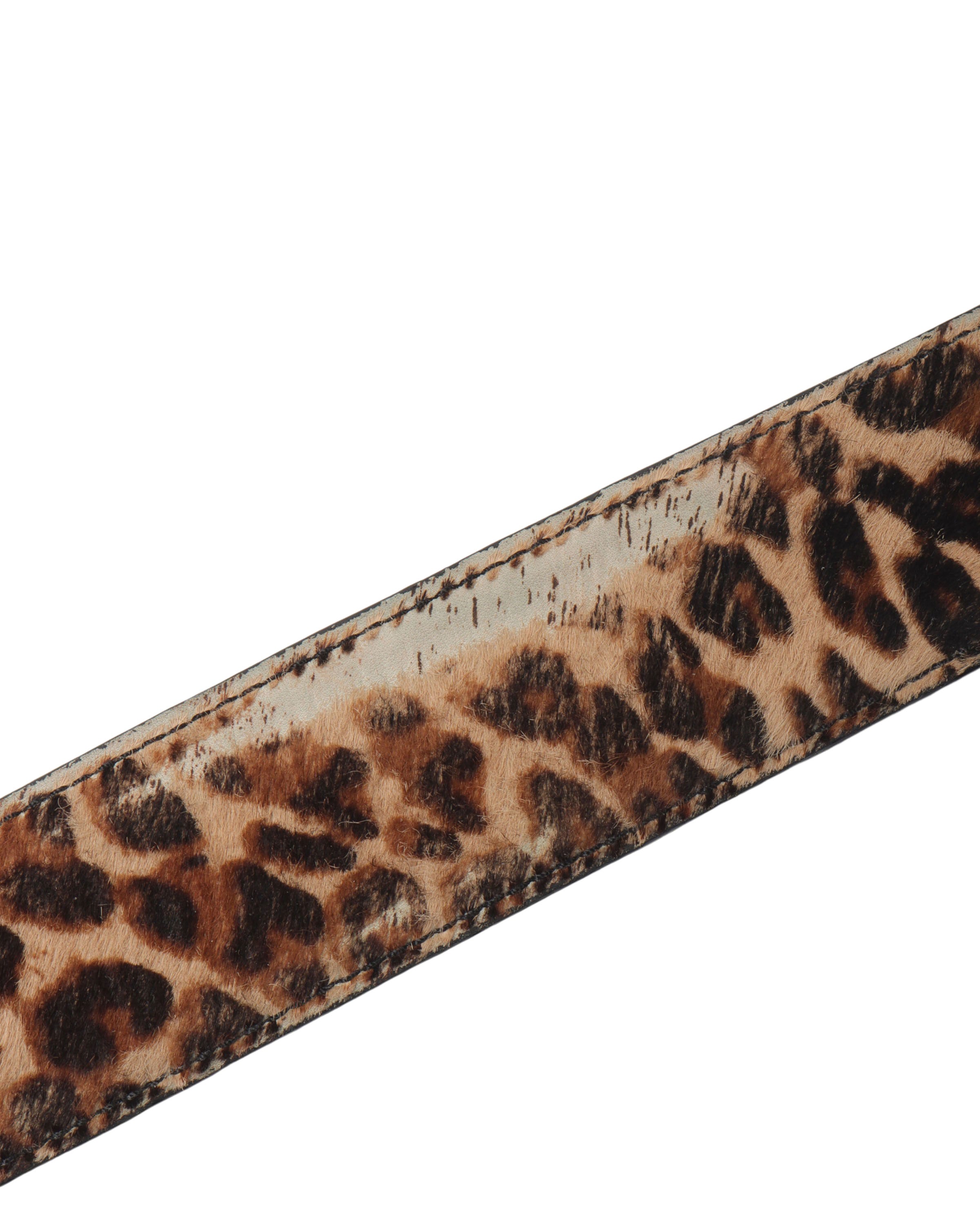 Pony Hair Leopard Scroll Belt