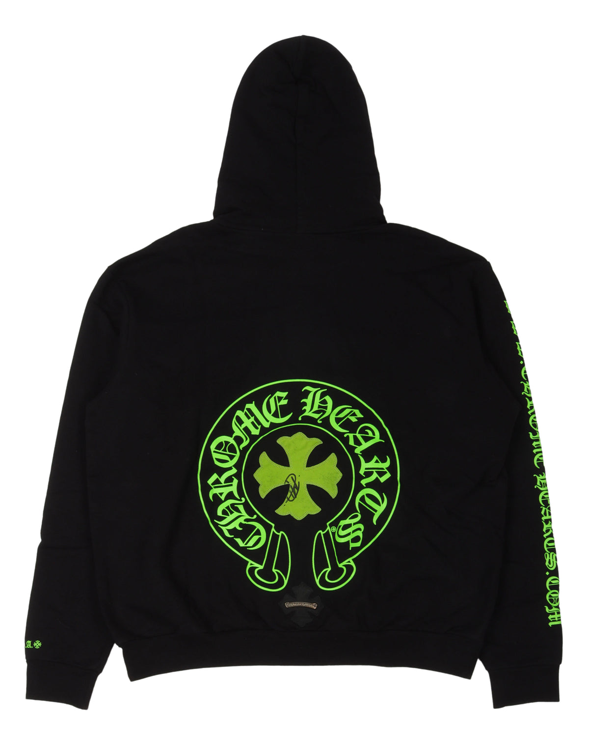 Green Leather Cross Horseshoe Hoodie