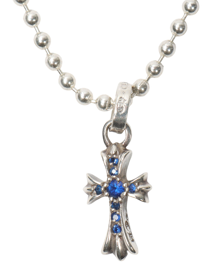Sapphire Embellished Cross Pendant