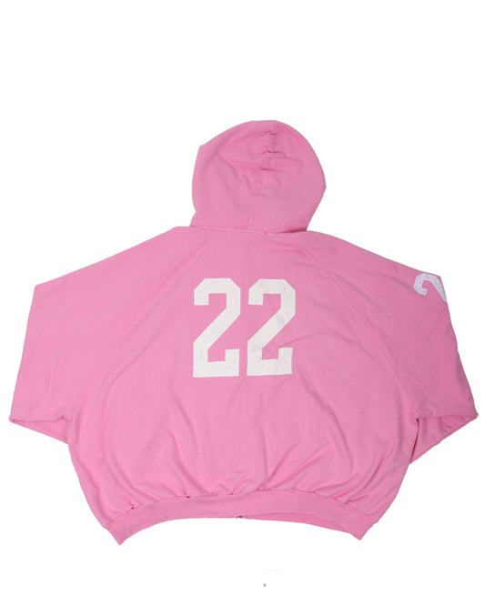 Distressed Polo Zip-Up Hoodie