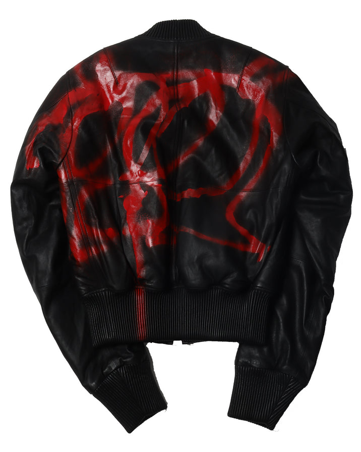 Red Leather Bomber