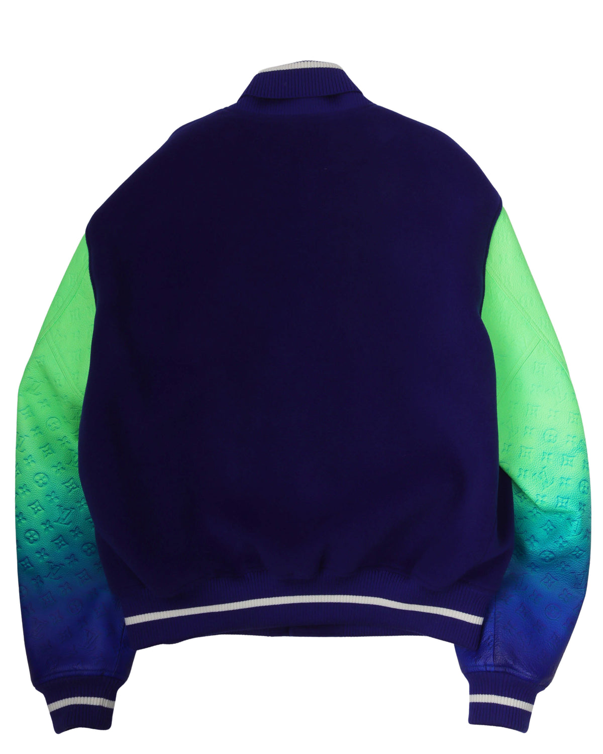 Mix Gradient Leather Bomber Jacket