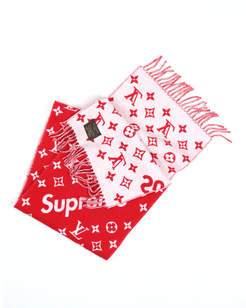 Supreme x Louis Vuitton Monogram Scarf Red