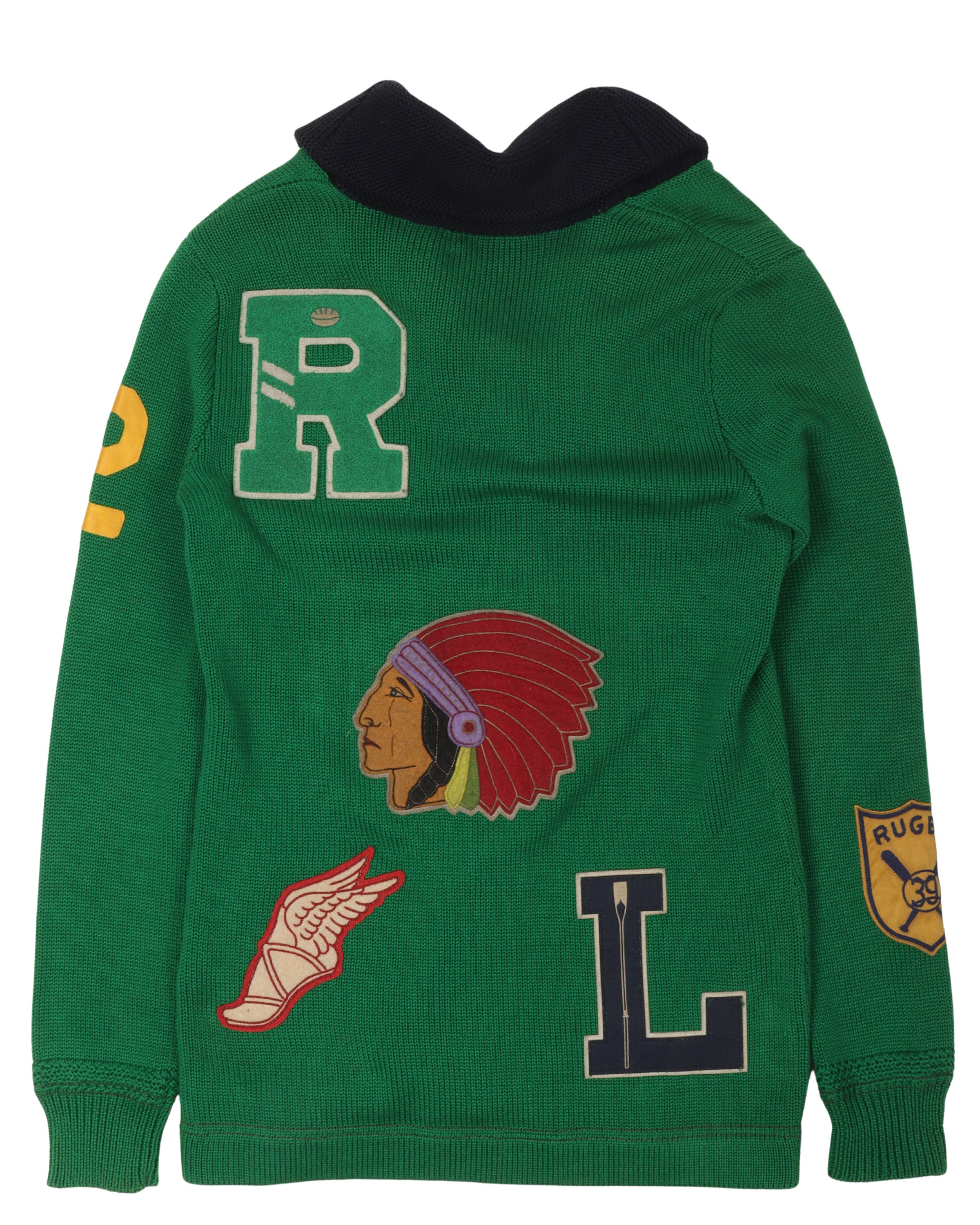 Vintage Ralph Lauren Rugby Patch Cardigan Sweater