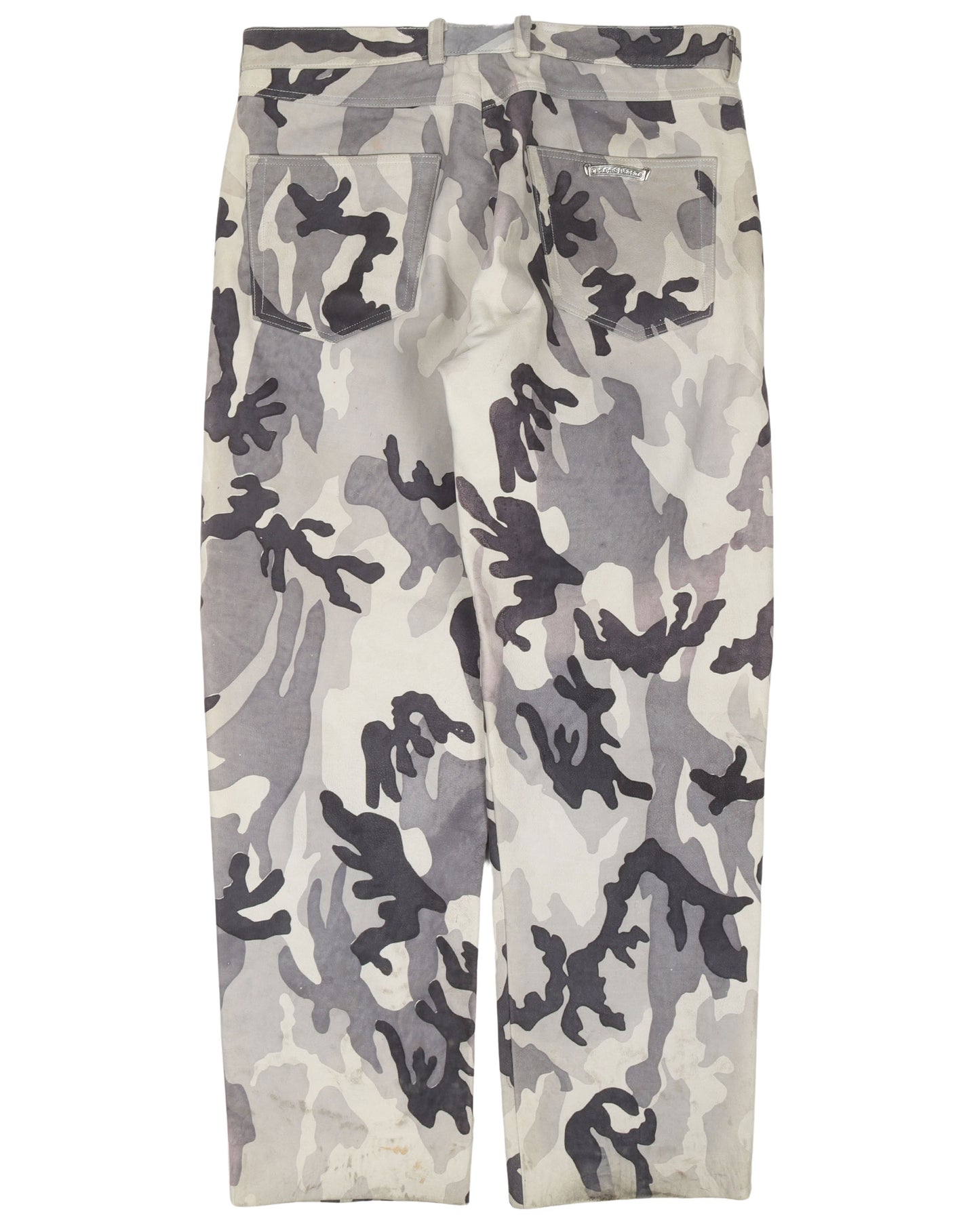 Snow Camouflage Leather Pants