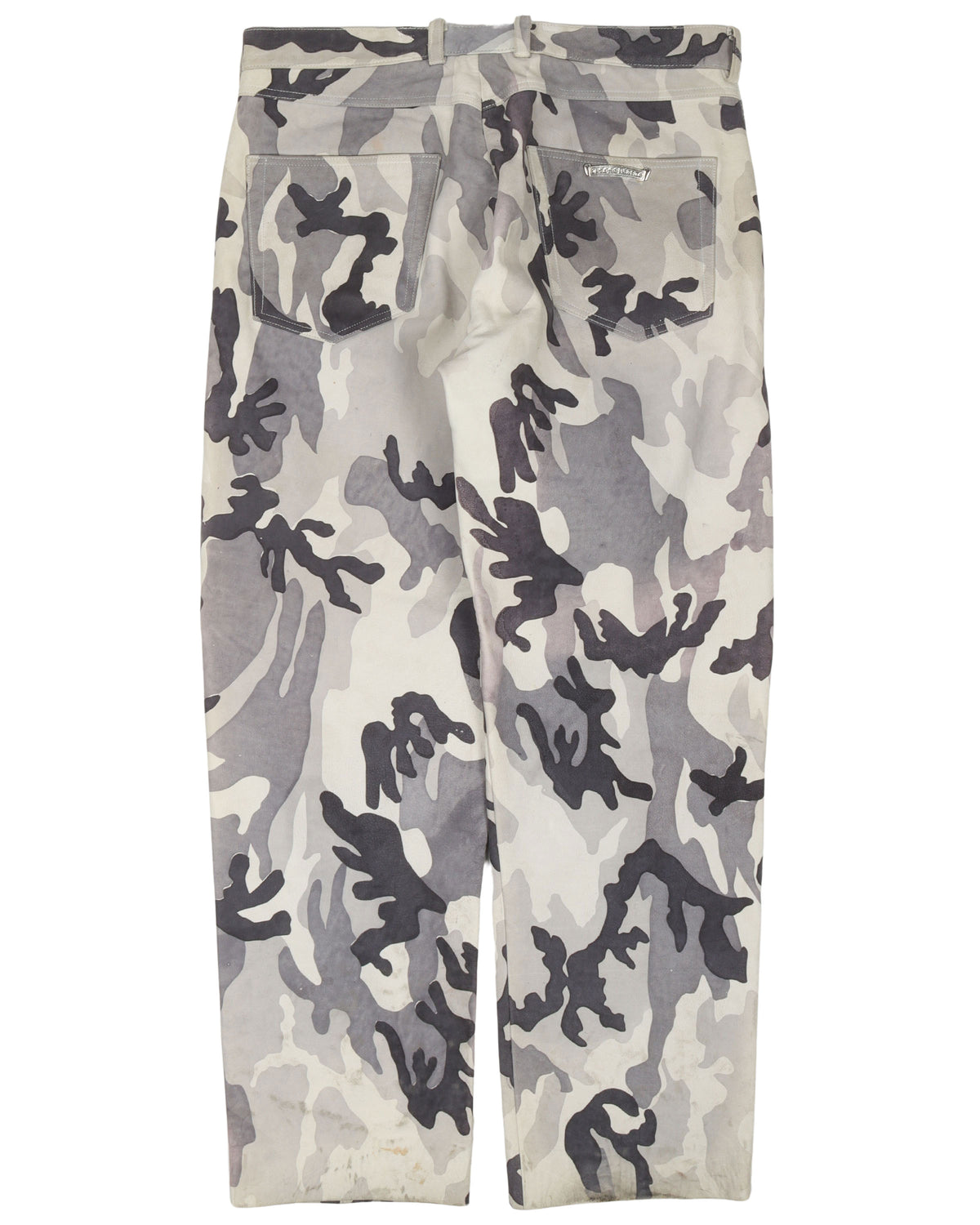 Snow Camouflage Leather Pants