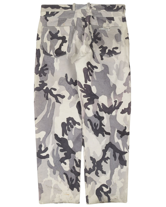 Snow Camouflage Leather Pants