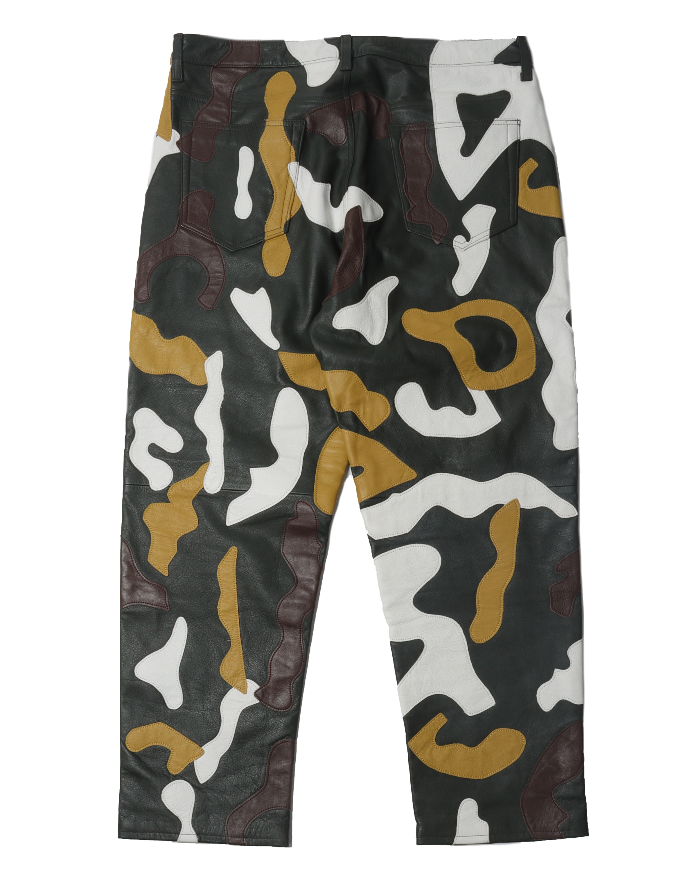 AW19 Camouflage Leather 5-Pocket Pants