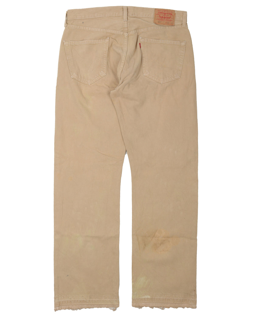 Released Hem Levi's 501 Beige Jeans