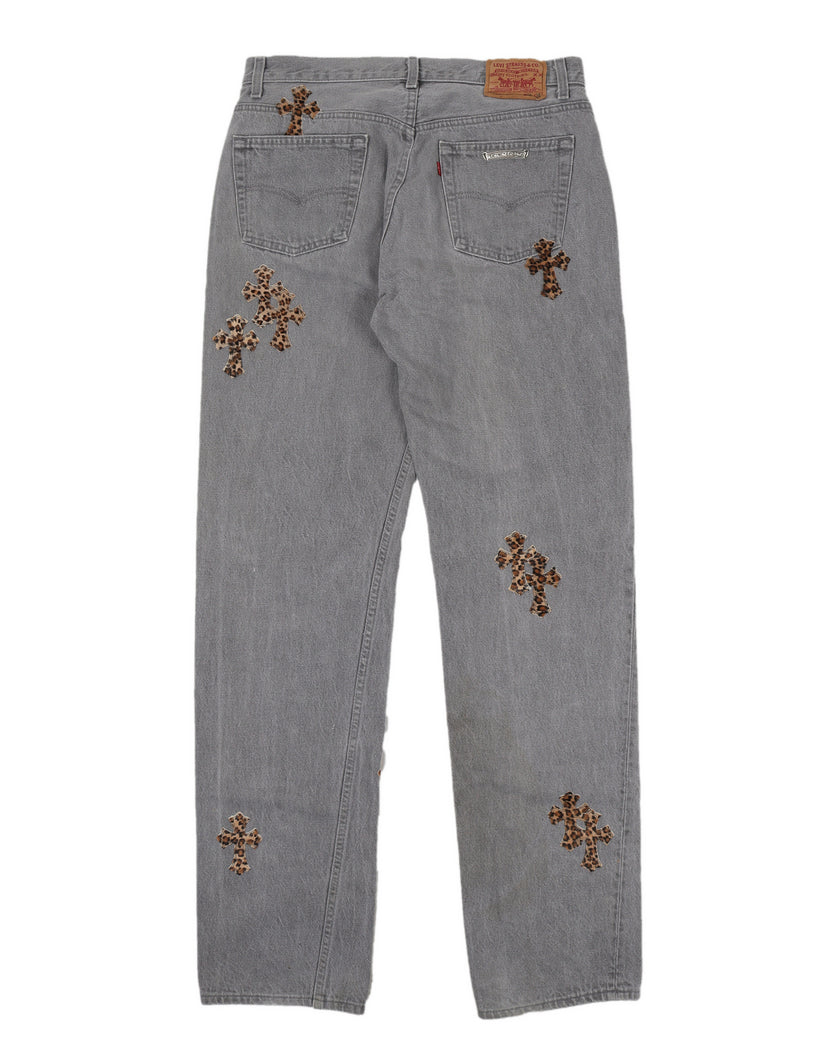 LEVI'S LEOPARD CROSS PATCH DENIM