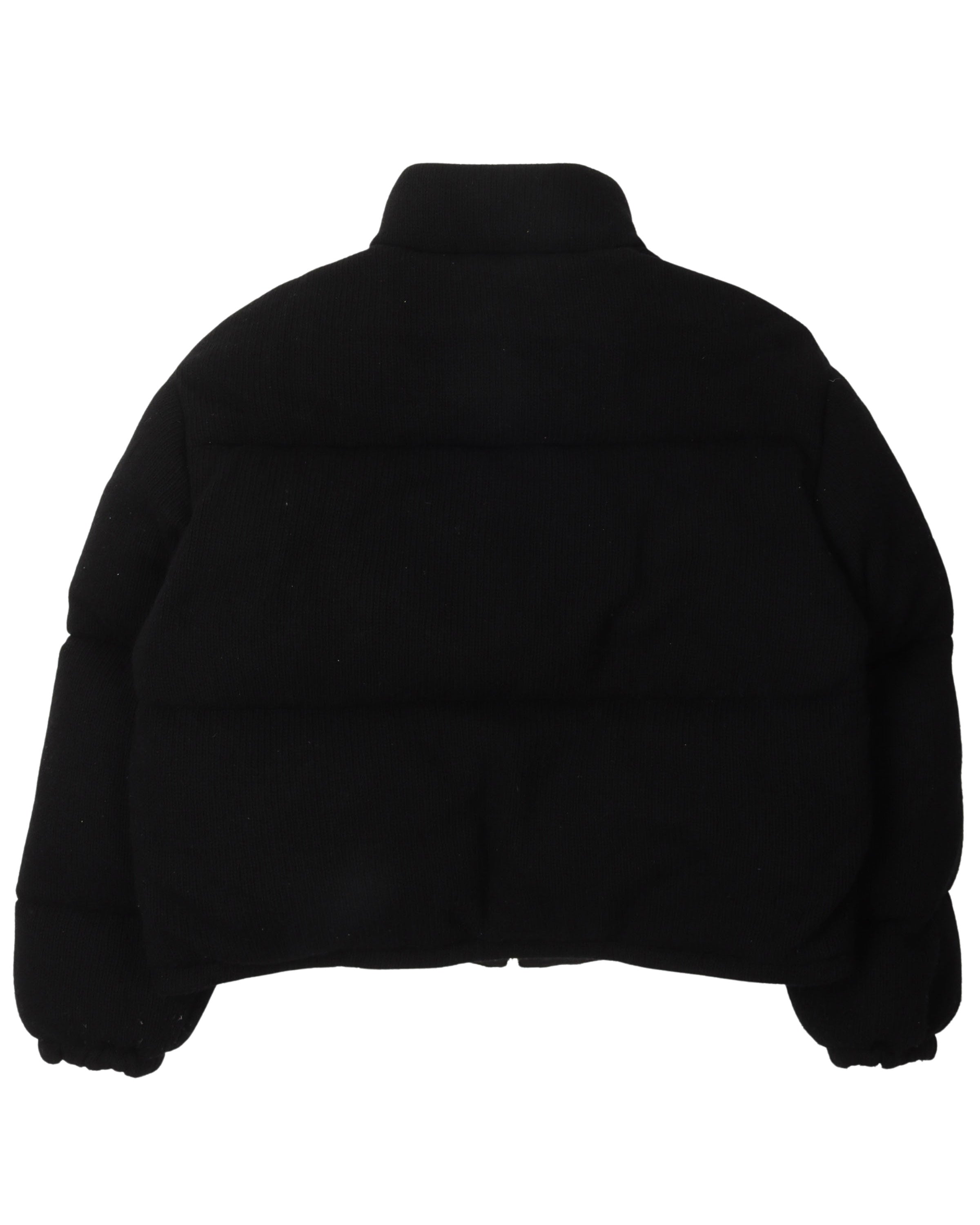 Cashmere Cropped Knit Puffer Jacket