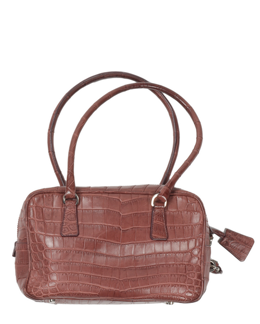 Vintage Embossed Crocodile Effect Bag
