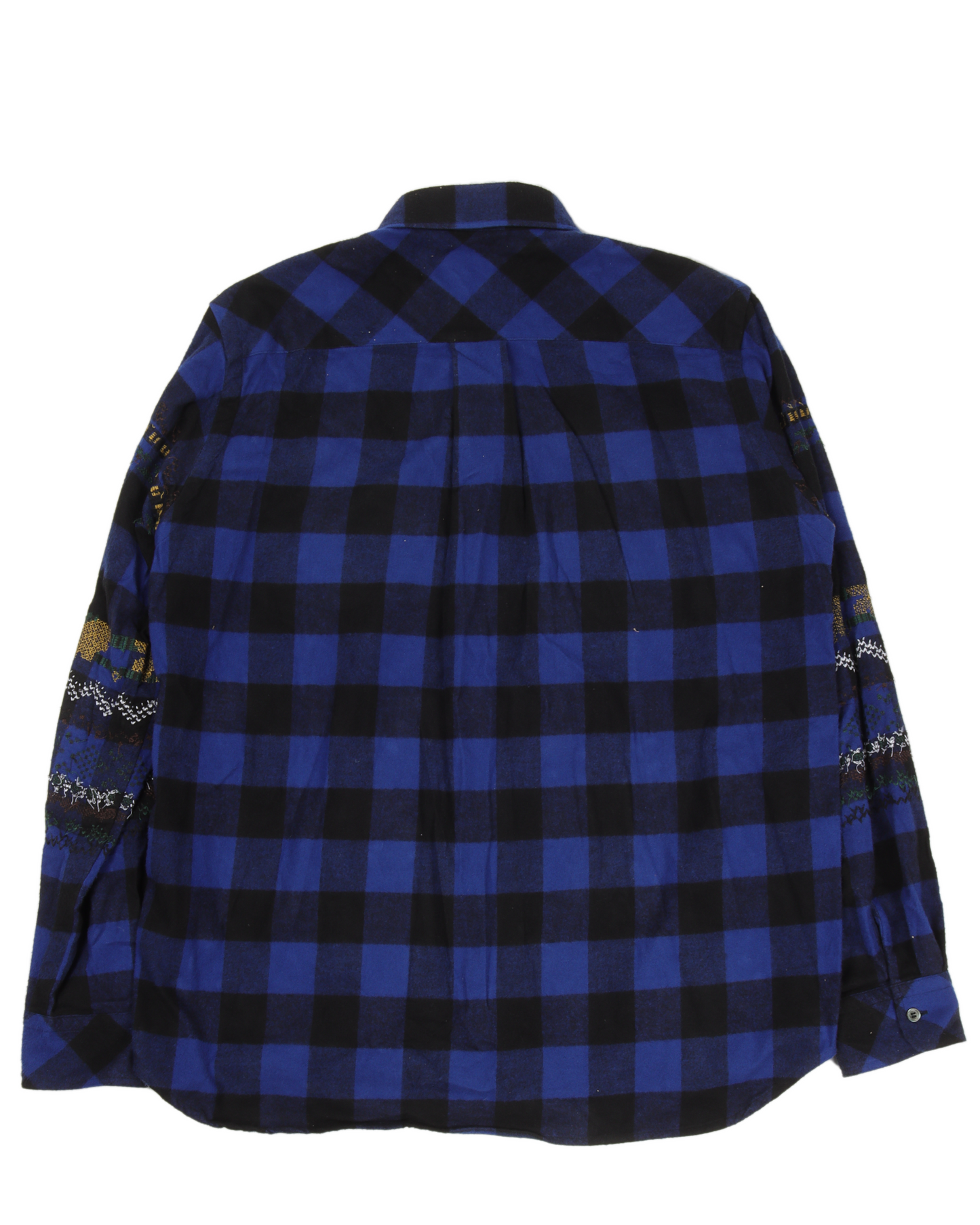 Embroidered Gingham Check Flannel Shirt