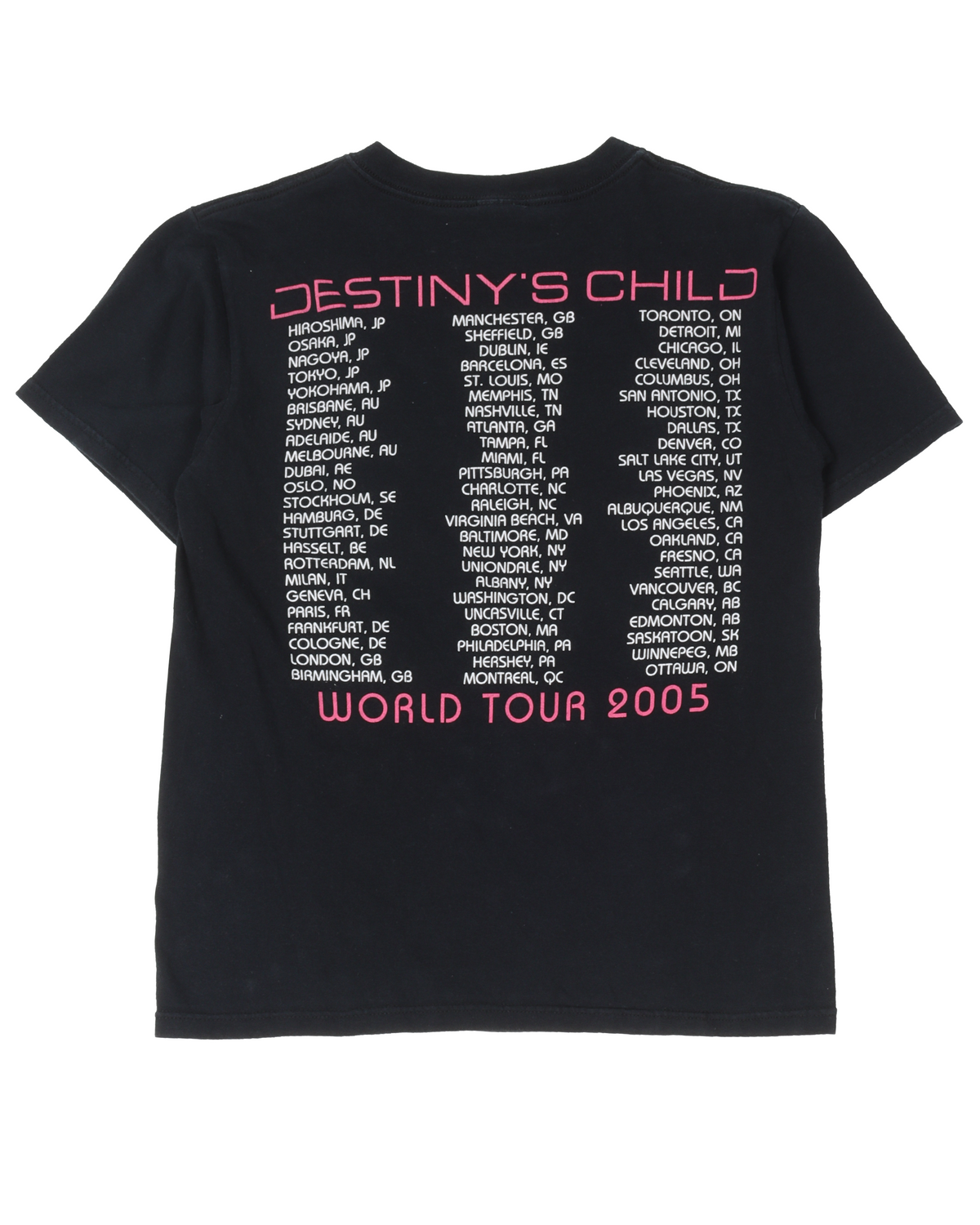 Destiny's Child 2005 WORLD TOUR Tシャツ L Destiny's Child 2005 Destiny's Child 2005 WORLD TOUR Tシャツ L Destiny's Child 2005