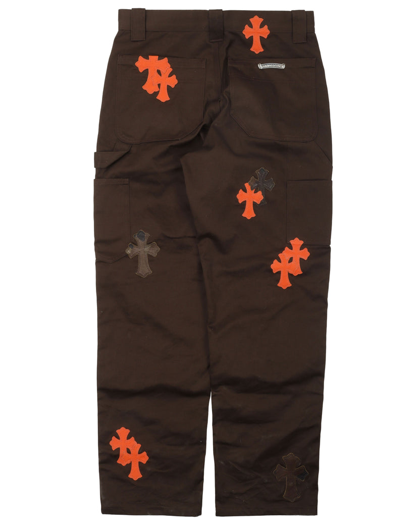 Leather Cross Double Knee Pants