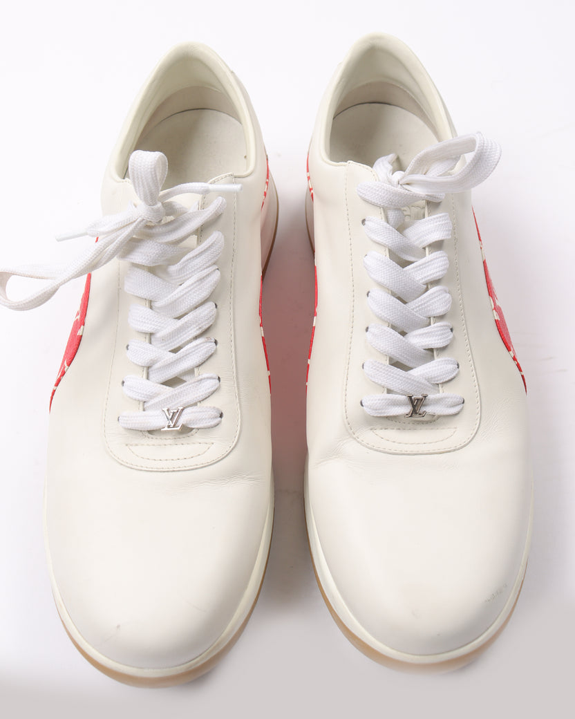 Men's Louis Vuitton Sport Supreme White Monogram Shoes (Size 10