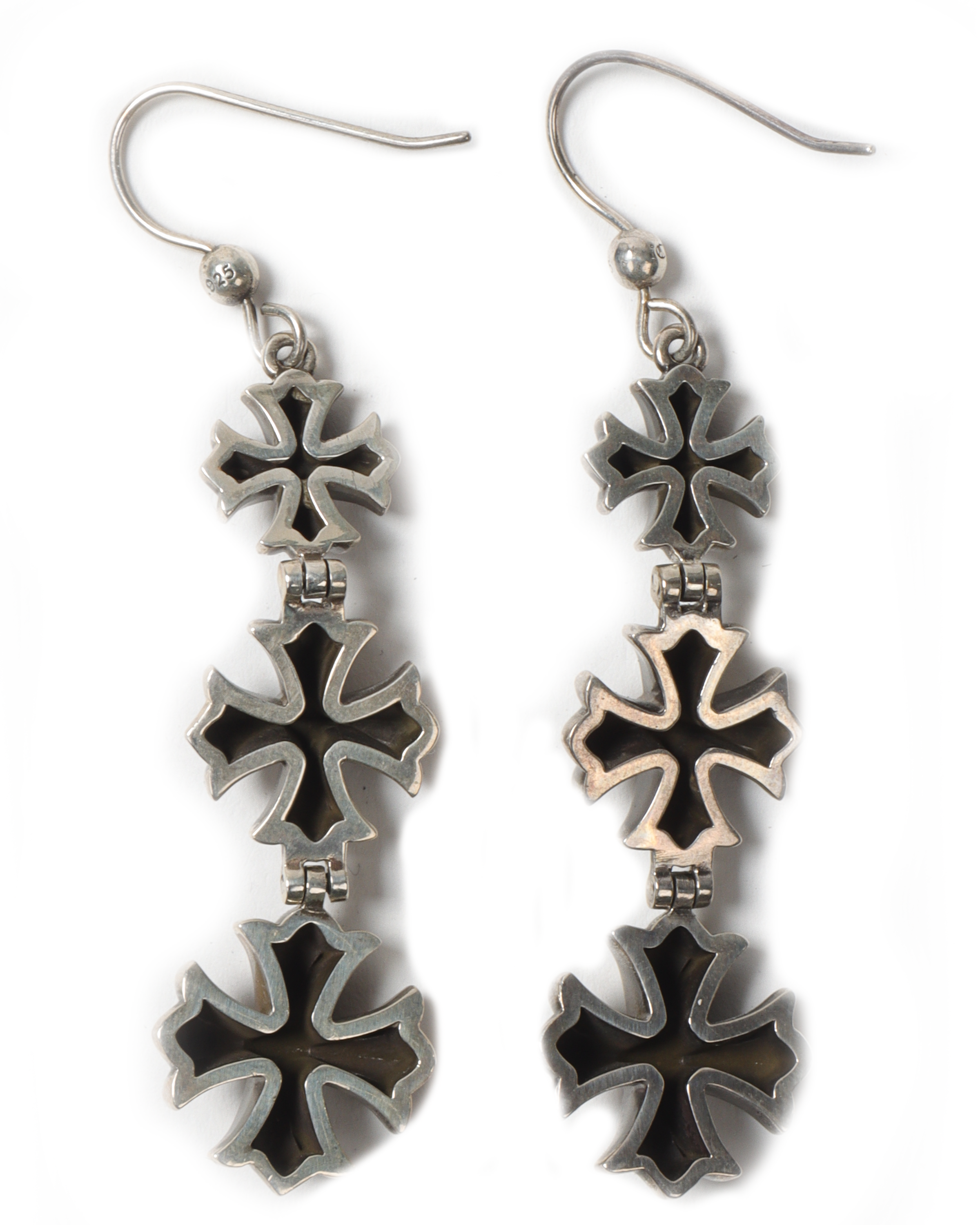 Chrome Hearts Cross Tail Drop Earring Silver - NOBLEMARS