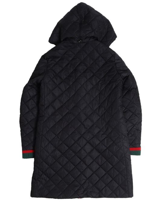 Quilted Coat With Removable Hood