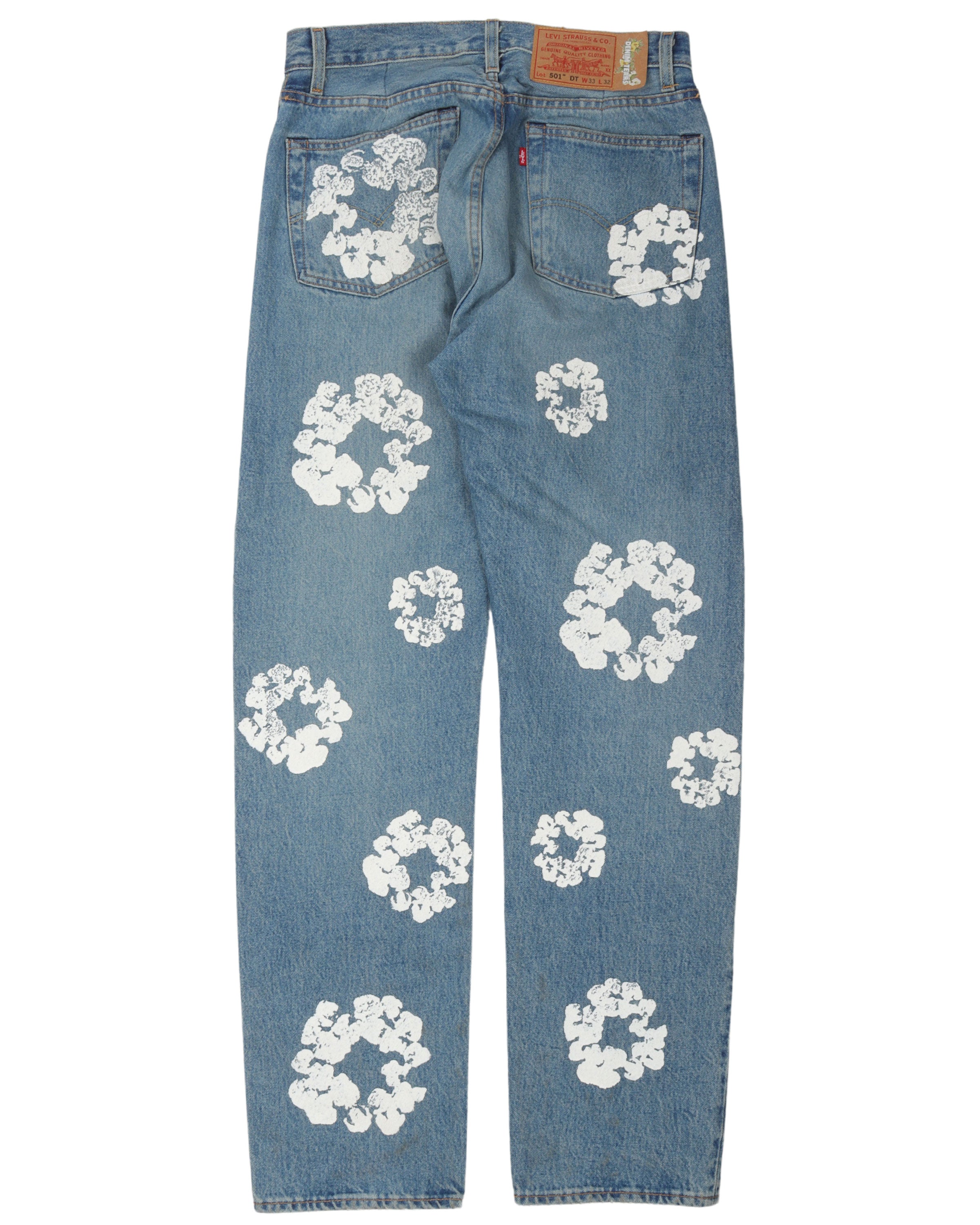 Blue Denim Tears Baggy Jeans Design On Jeans Cotton Wreath Jean