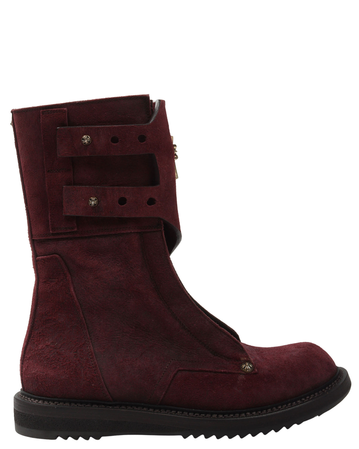 Rick Owens Suede Mohawk Boots w/ CH Embellishments