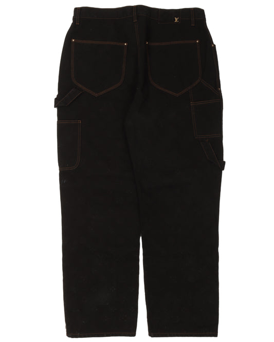 Dyed Double-Knee Monogram Carpenter Pants