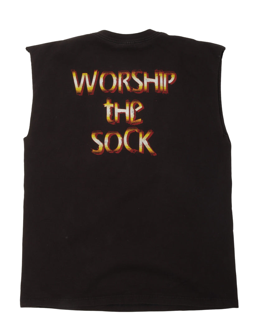 WWF Mankind "Worship The Sock" Cut Off T-Shirt