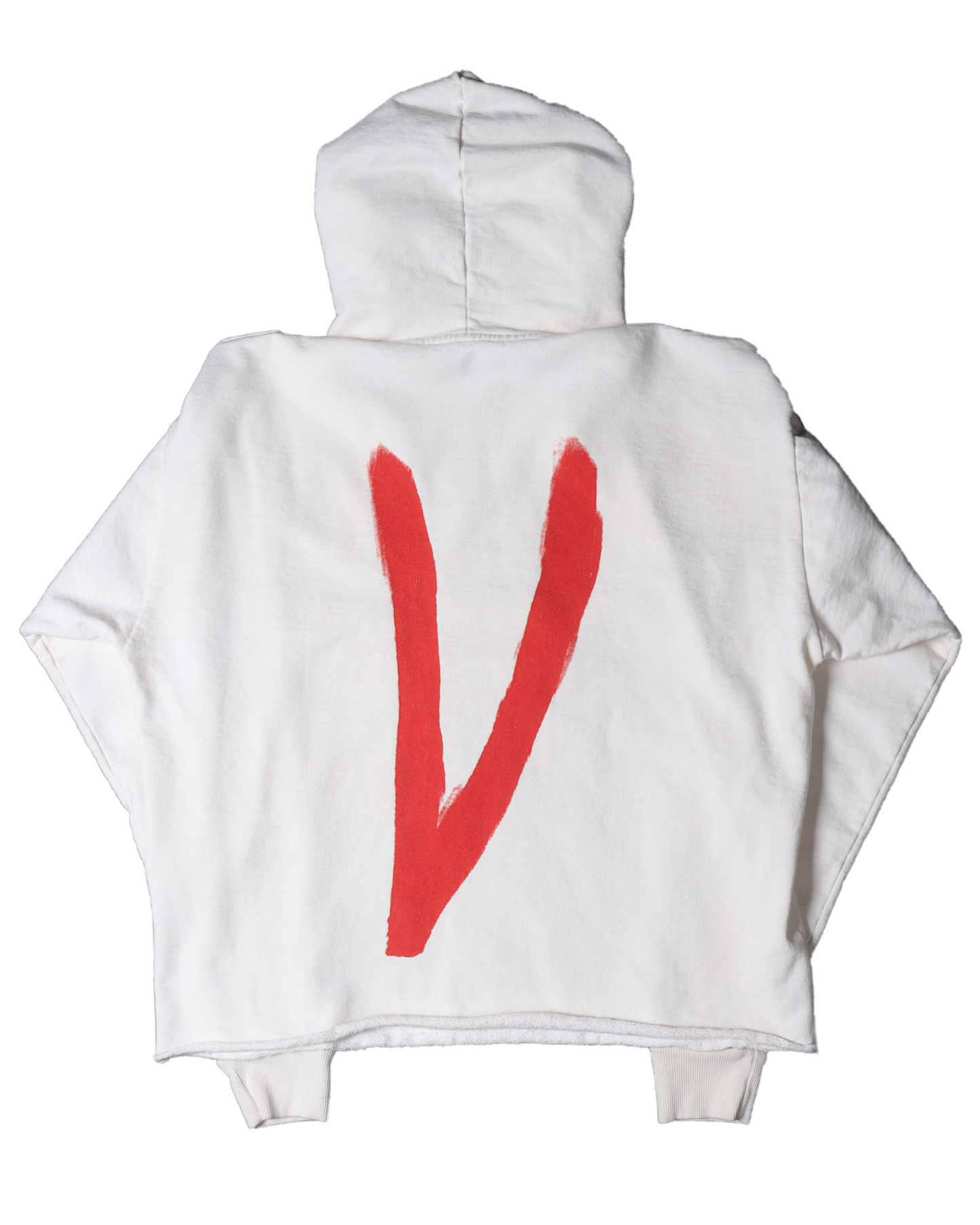 White Raw Hoodie