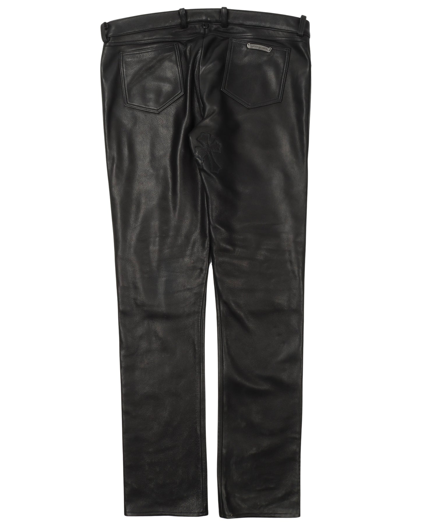 Leather Cross Leather Fleur Knee Pants