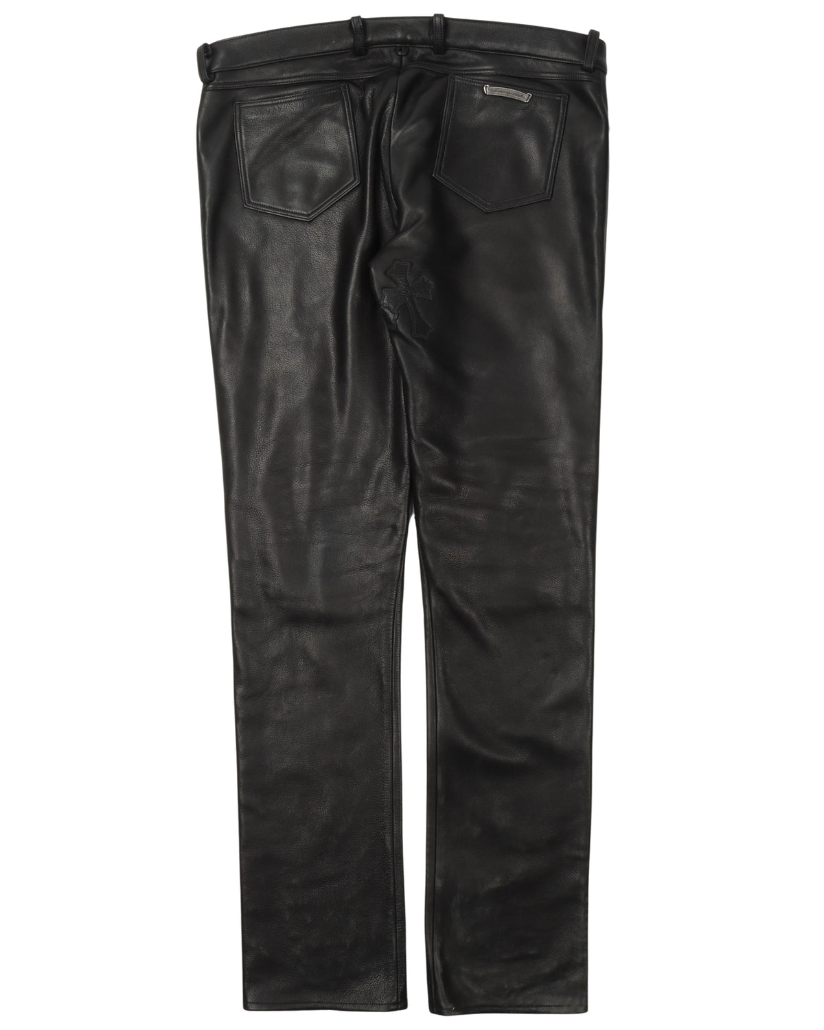 Leather Cross Leather Fleur Knee Pants