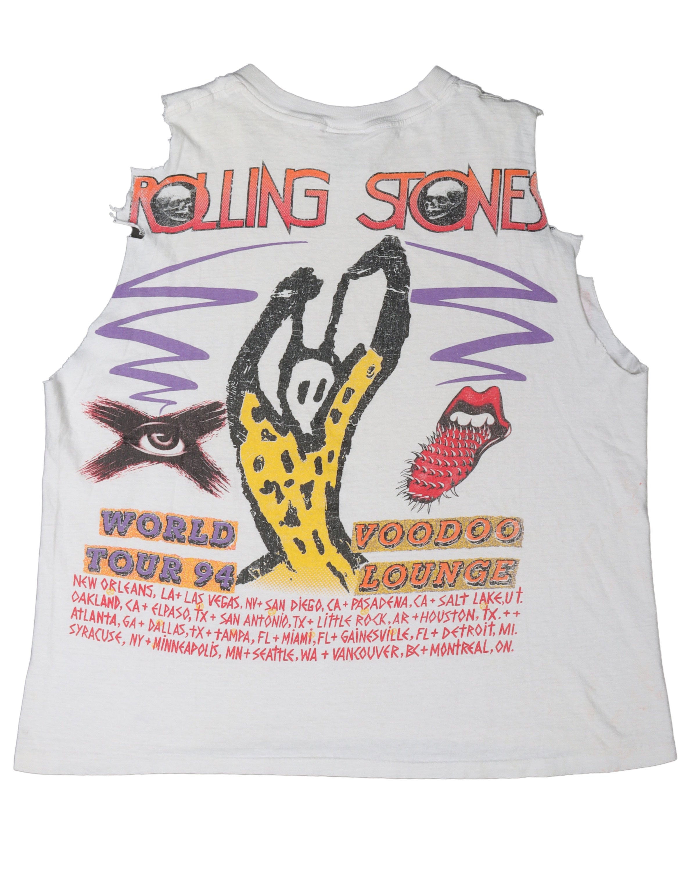Rolling Stones 1994 Voodoo Lounge Tour Sleeveless T-Shirt