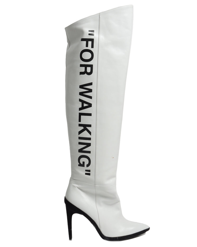 "FOR WALKING" Knee-High Leather Boots