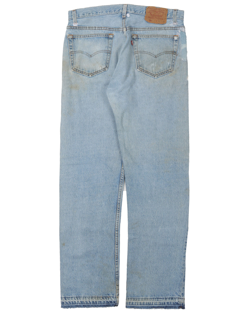Released Hem Levi's 501 Repaired Jeans