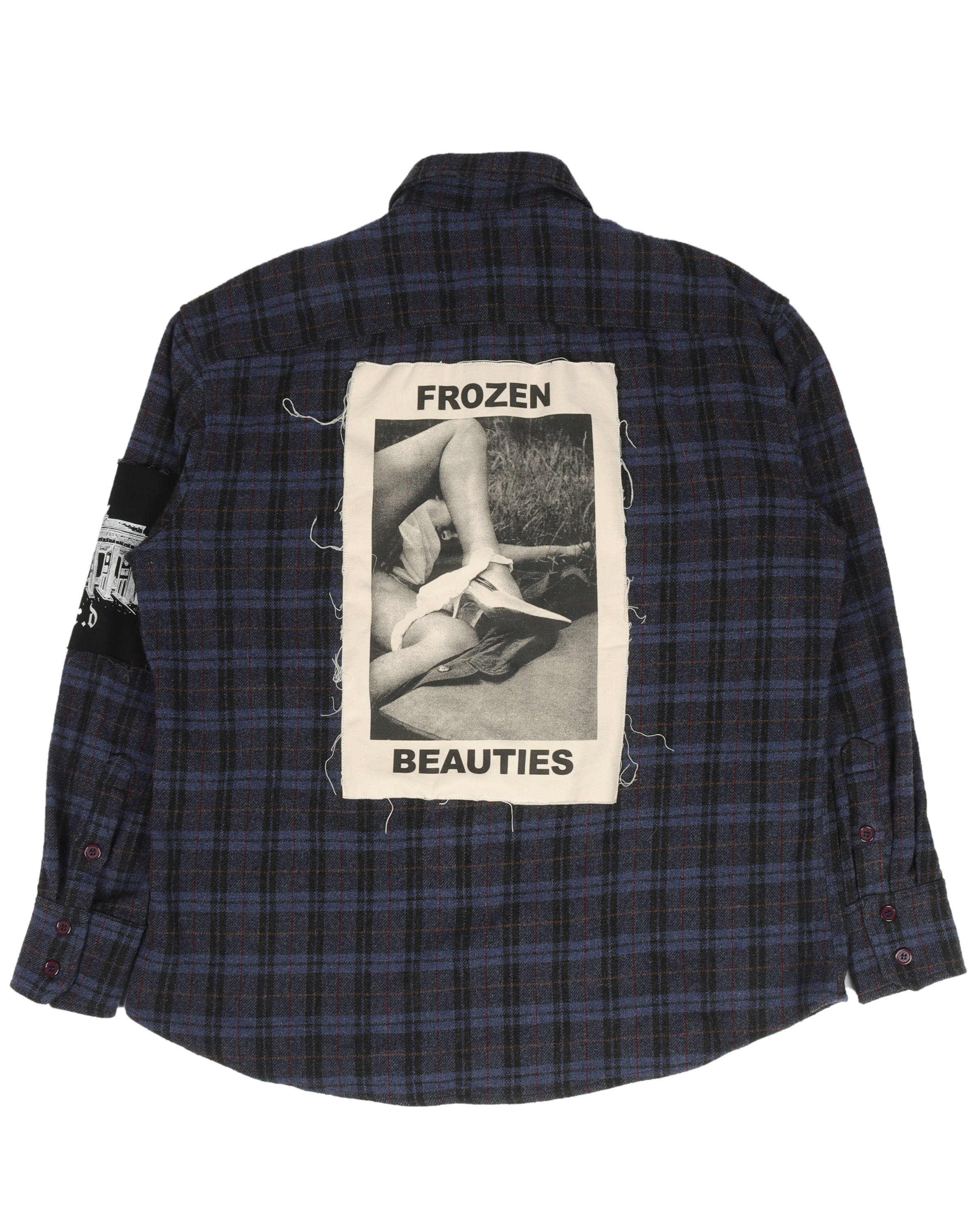 "Frozen Beauties" Patched Wool Flannel Shirt