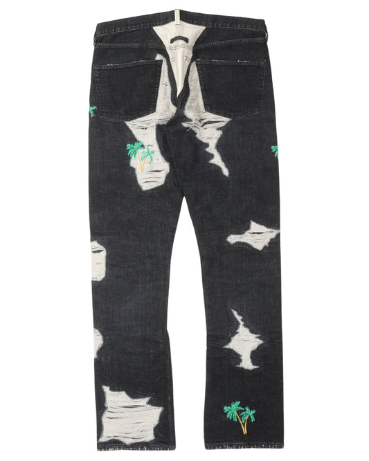 Distressed Denim Light Wash Jeans
