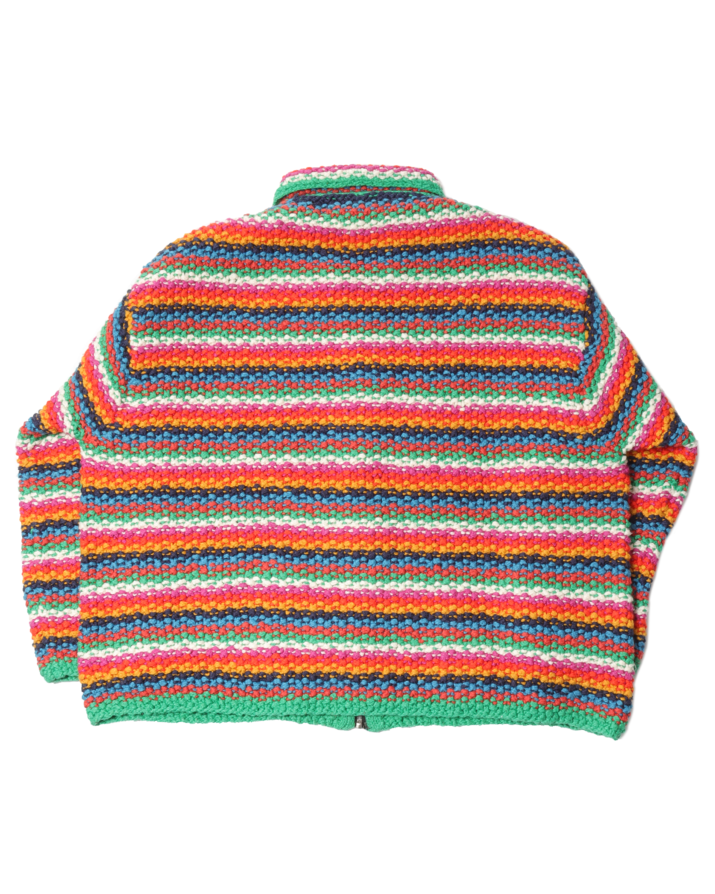 Rainbow Knitted Zip Up Sweater