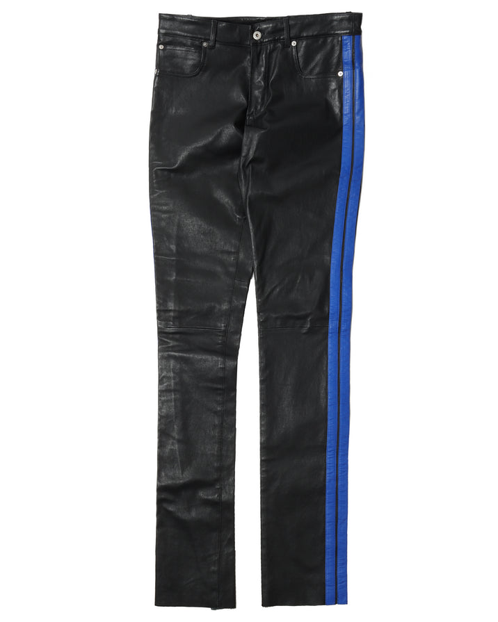 Sample Leather Blue Stripped Pants