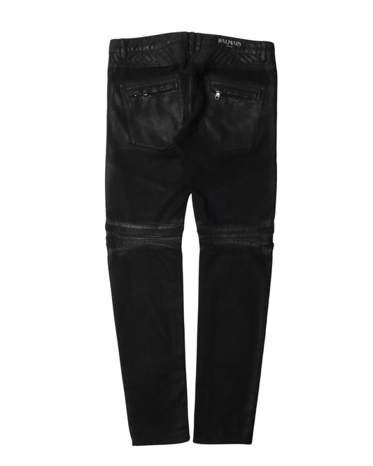 Waxed Biker Jeans