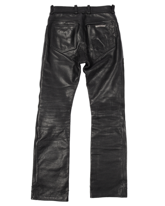 CEMETERY CROSS PATCH LEATHER PANTS