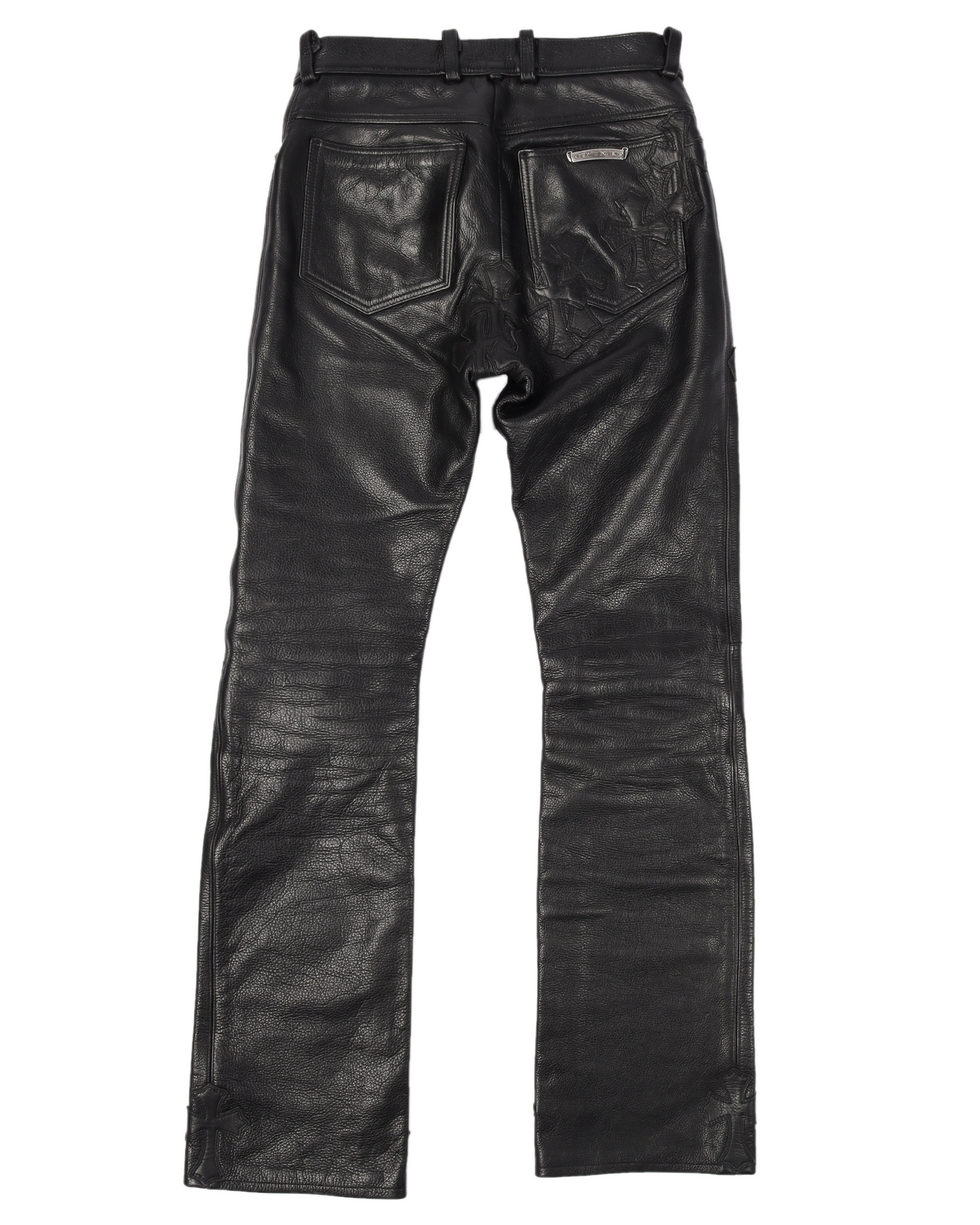 CEMETERY CROSS PATCH LEATHER PANTS