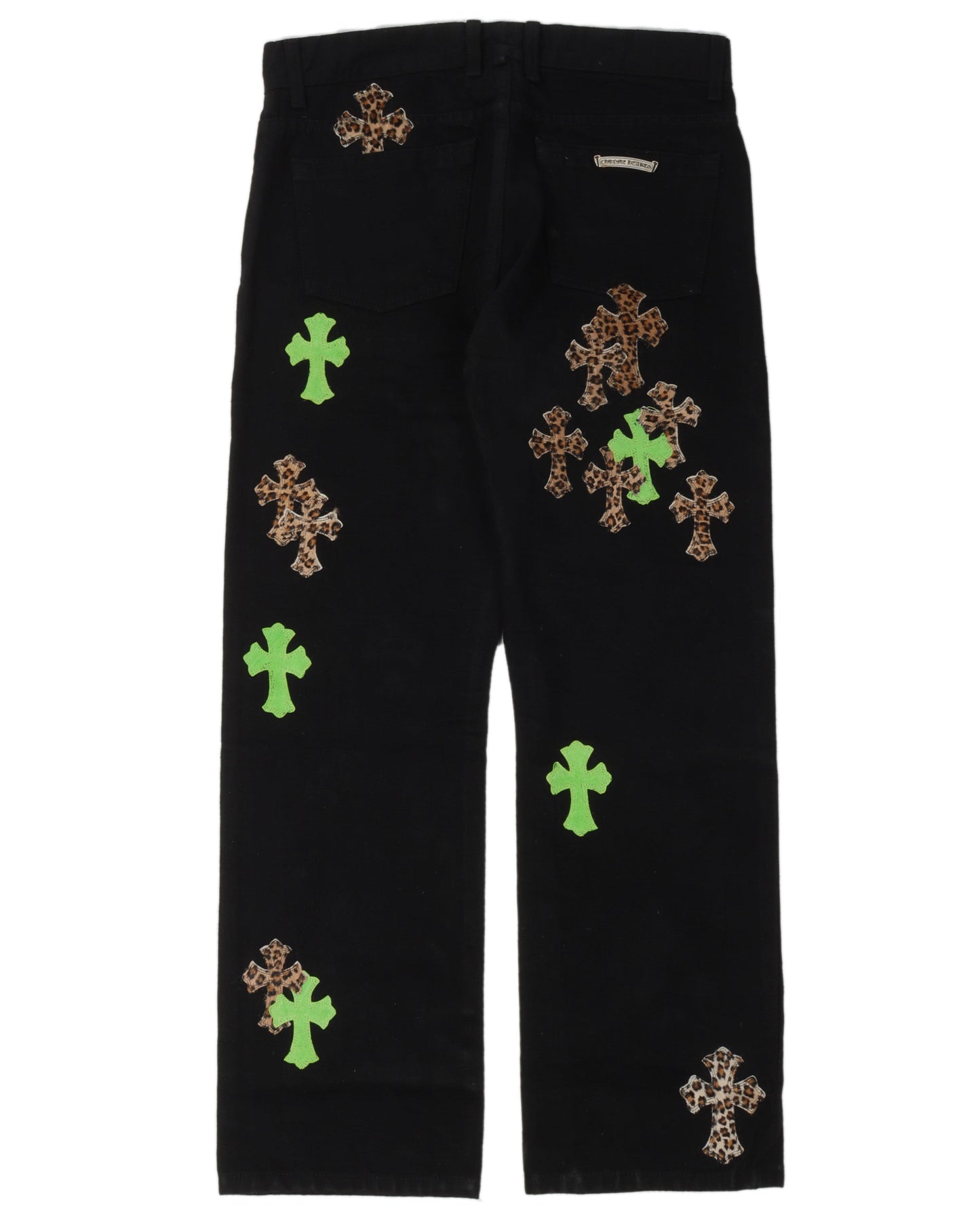 Checkered Cross Patch Jeans w/ 35 Cross Patches