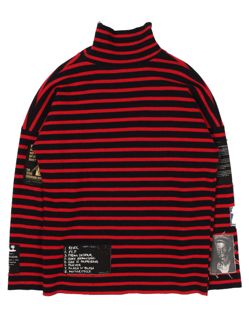 AW 2001 Riot Riot Riot Patched Sweater