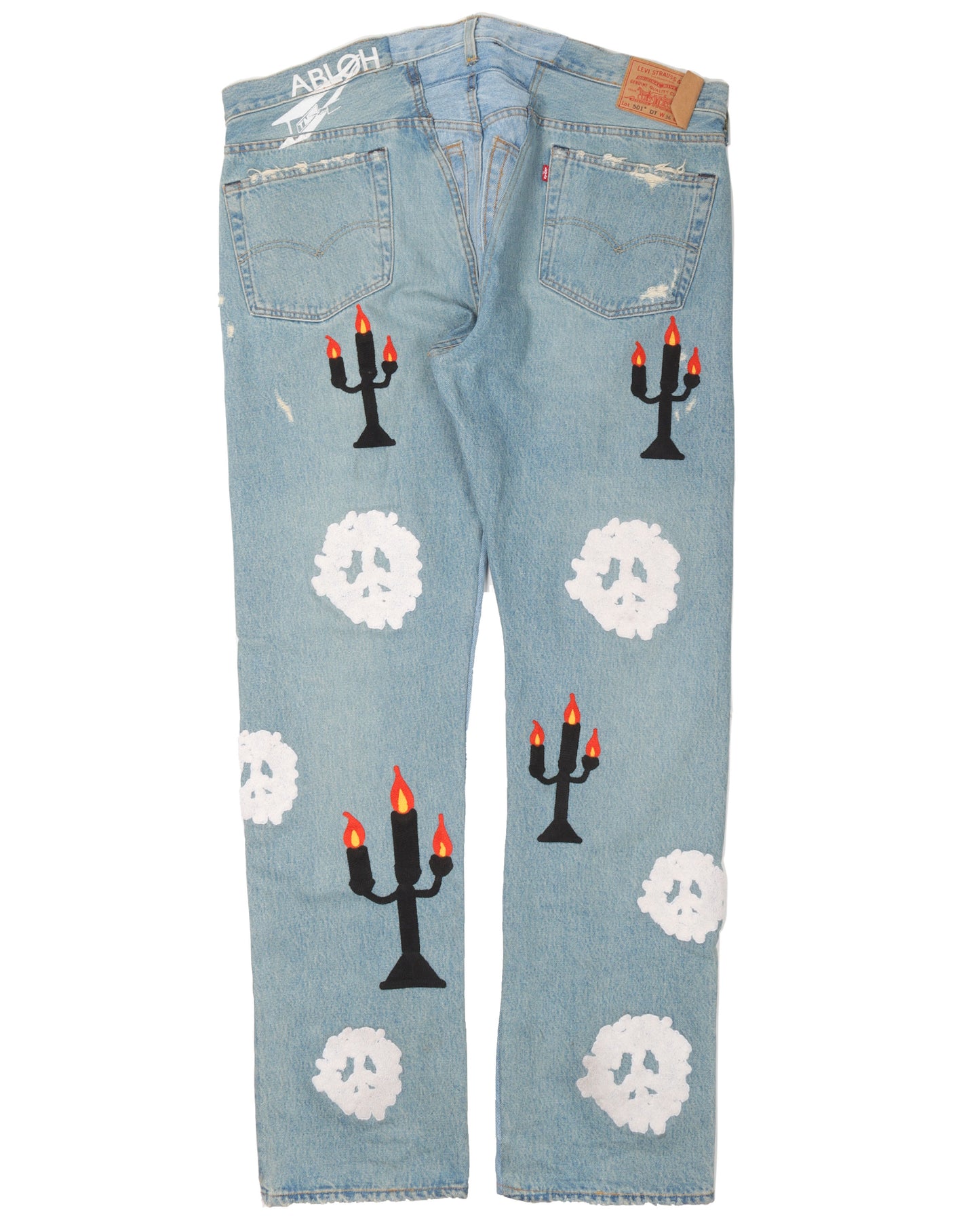 Virgil Abloh Embroidered Light Wash Levi 501